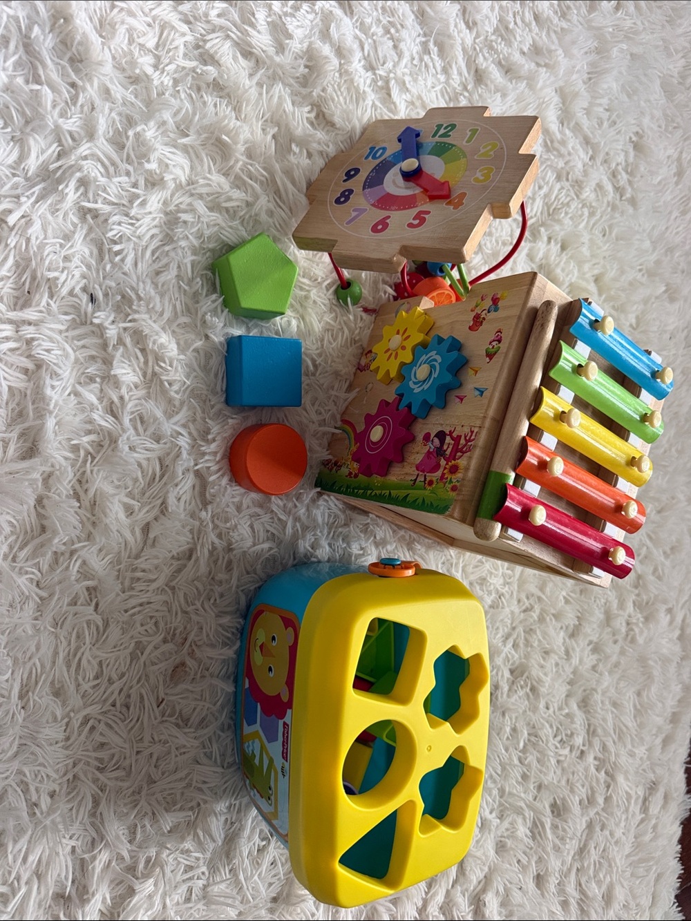 Colorful Kids Shape Sorter & Activity Cube Set